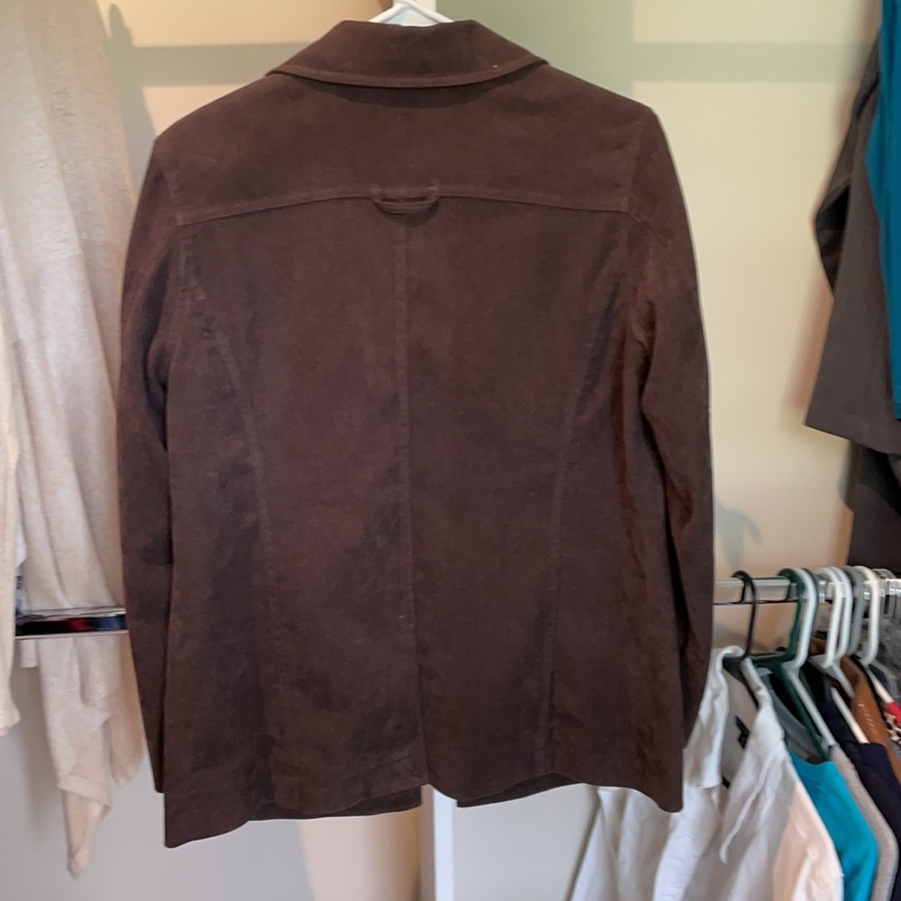 Brown Suede-Feel Polyester Blend Jacket Lined. - image 3